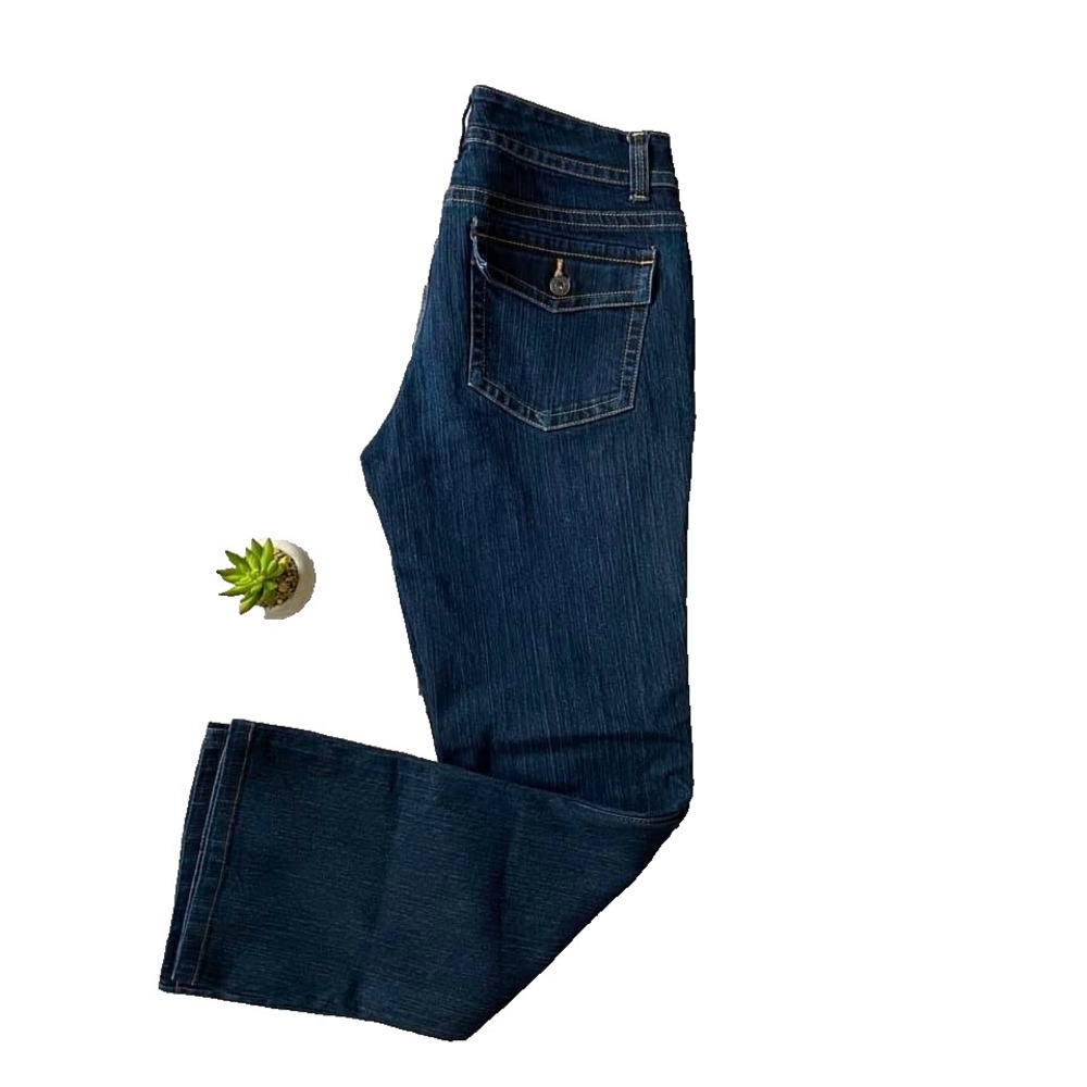 Bootcut Denim Jeans Women 8 M Flap Pocket Straight 28" Inseam Gloria Vanderbilt